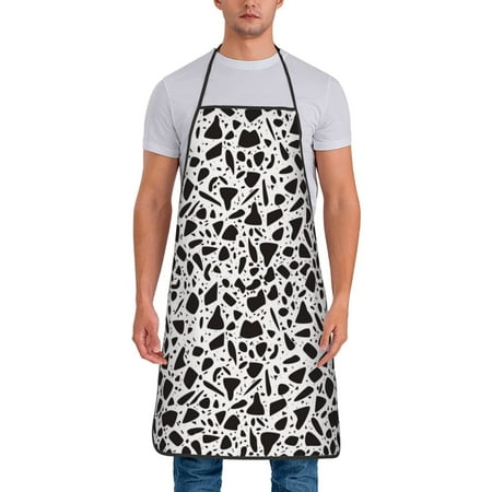 

Aprons for Men Women - black white graphics Cooking Kitchen Apron Chef Apron Waterproof Apron for Painting Pottery Baking BBQ Gardening Salon Gift For women Men
