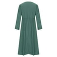 thumbnail image 4 of SHTXOZHI Womens Fall Long Sleeve Casual Dress V Neck Ruffle A-Line Dresses with Pockets, 4 of 5