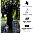 thumbnail image 5 of Haunted Hill Farm Life-Size 5.7 ft Animatronic Reaper, Indoor/Outdoor Halloween Decoration, Flashing Colorful Eyes, Poseable, Battery-Operated, HHRPR-6FLSA, 5 of 16