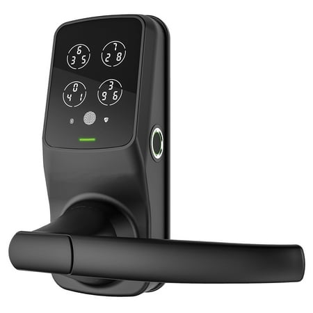 Lockly Secure Pro Digital Keypad Biometric Smart WiFi Latch Door Lock, Black