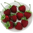 thumbnail image 2 of 10pcs Fake Faux Berry Decoration Realistic Strawberries Lifelike Simulation Plastic Red Strawberry Artificial Fruit for Home Kitchen Cabinet Shop Supermarket, 2 of 3
