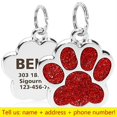 thumbnail image 1 of Personalized Dog Cat Tags Engraved Cat Dog Puppy Pet ID Name Collar Tag Pendant Pet Accessories Paw Glitter Pendant ShopWise Round, 1 of 18