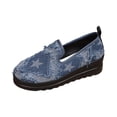 thumbnail image 2 of Norvail Womens Platform Wedge Denim Casual Shoes, Lightweight Summer Blue Jean Slip On Sneakers for Vacation Beach Daily Wear, Comfortable Thick Sole Walking Shoes, 2 of 6