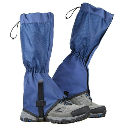 Waterproof And Adjustable Walking Snow Gaiters With Foot Strap For Hiking Hunting Backpacking And Outdoor For Men And Women - royal blue