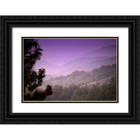 Murdock, Ramona 18x13 Black Ornate Wood Framed with Double Matting Museum Art Print Titled - Misty Valley