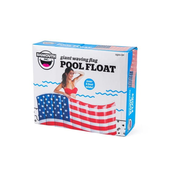 Pool Float BigMouth Giant, diseño de bandera americana, inflable, 4 unidades