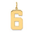 thumbnail image 1 of 14k Yellow Gold Large Number 6 Charm Component Necklace Pendant Charms, 1 of 6