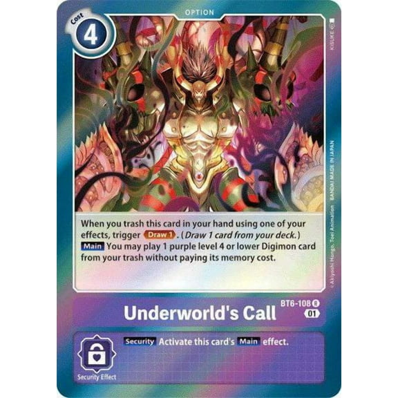 Digimon Double Diamond Rare Underworld's Call BT6-108