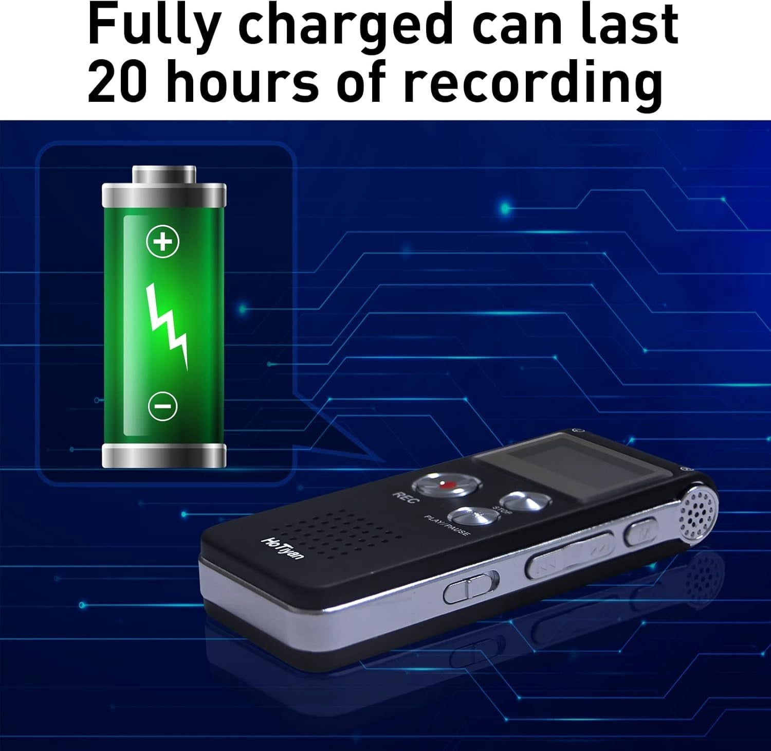 Compact 16GB Voice Recorder with Noise Reduction - Optimal for Classrooms & Work