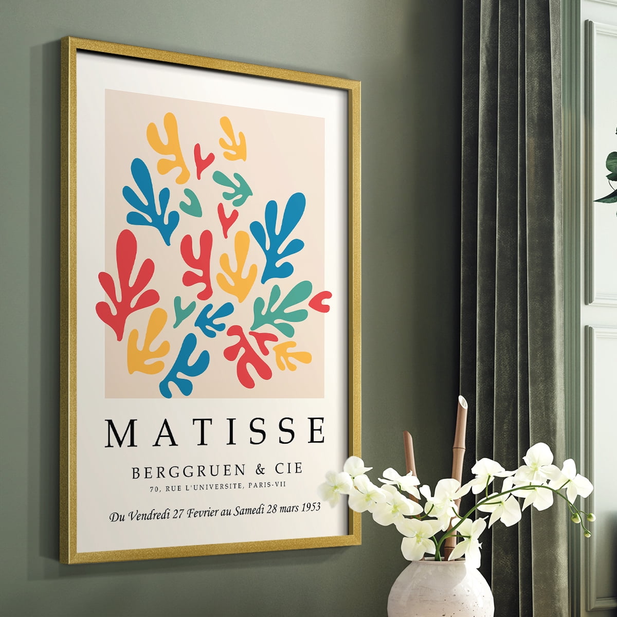 Matisse CCCXLV in Gold Solid Wood 8 x 10 Framed Print