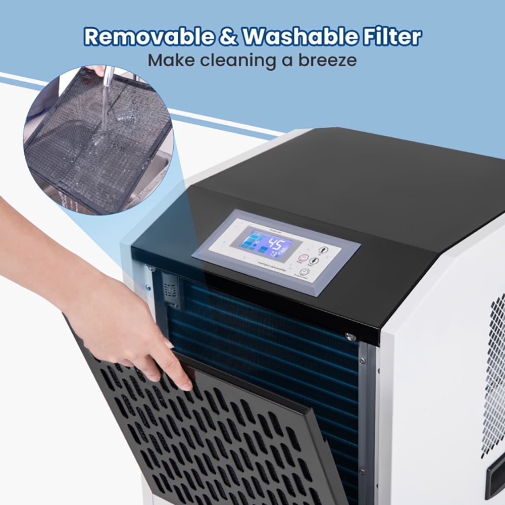 Resenkos Smart Dehumidifier, Humidity Control,250 Pints Commercial Dehumidifier with Drain Hose Large Spaces up to 8500 Sq.Ft-White