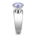 thumbnail image 3 of High polished (no plating) Stainless Steel Ring with AAA Grade CZ in Light Amethyst for Women Light Amethyst Stone Color Style TK52006 Size 6, 3 of 4