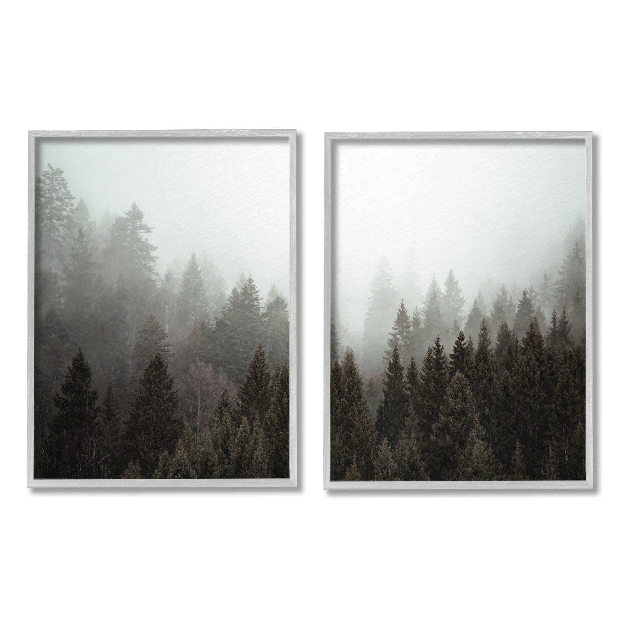 Stupell Industries Serene Mountainous Forest Trees Nature Hazy Sky Framed Wall Art, 16 x 20, Design by Kim Allen