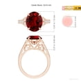 thumbnail image 5 of ANGARA Lab Grown 6 Ct Aeon Vintage Inspired Ruby Engagement Ring with Milgrain for Women in 14K Rose Gold (Size-12x10mm) | July Birthstone, Anniversary, Jewelry Gift for Women | Lab-Grown Ruby Ring, 5 of 7