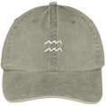 thumbnail image 1 of Trendy Apparel Shop Aquarius Zodiac Signs Embroidered Soft Crown 100% Brushed Cotton Cap, 1 of 2