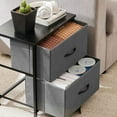 thumbnail image 6 of Spaco Bedside Tables Set of 2, Drawers Dresser Chest of Drawers, End Table with Metal Frame and Wood Top, Nightstand for Indoor, Gray, 6 of 8