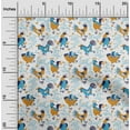 thumbnail image 2 of oneOone Rayon Light Blue Fabric Rooster Cock Craft Projects Decor Fabric Printed By The Yard 56 Inch Wide-DG, 2 of 4