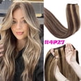 thumbnail image 2 of SEGO Wire Hair Extensions 100% Human Hair Straight Hair Extensions 16inch-22inch Light Blonde Highlighted Golden Blonde Invisible Wire Fish Line Hair Extensions Straight Human Hair Extensions, 2 of 9