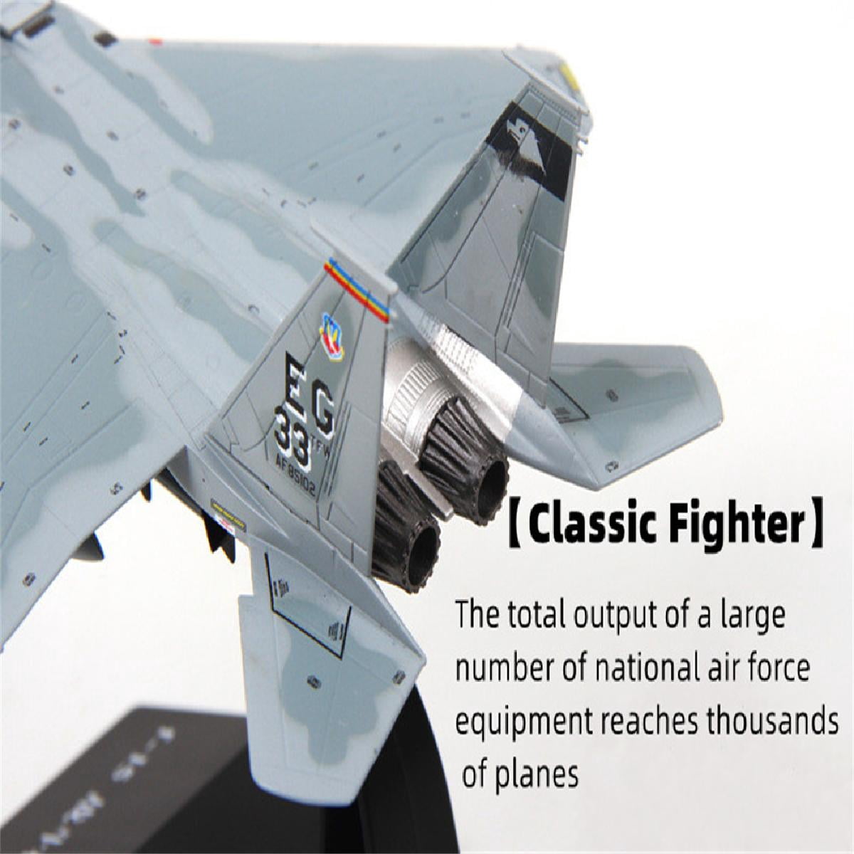 F-15 Fighting Plane - 1/100 Diecast Airplane Model Fighter Toy Alloy
