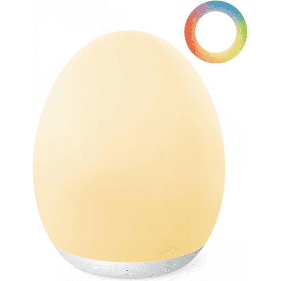 GIPOYENT Egg Night Light, Silicone Touch Control 7 Color Changing, Usb Rechargeable for Kids Bedroom