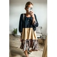 thumbnail image 4 of FOLUNSI Robe Mini Style-Savvy : Manches Bishop & Rayures Tiger Vibe, 4 of 5