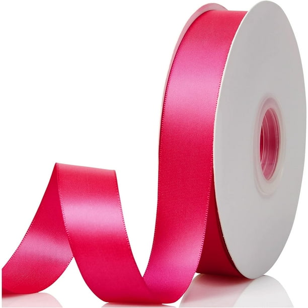 Cinta de raso de doble cara naranja de 1" x 50 yardas, rollos de cinta de tela de alta densidad de color sólido, ideal para envolver regalos, costura, manualidades, lazos de bricolaje y Navidad, decor