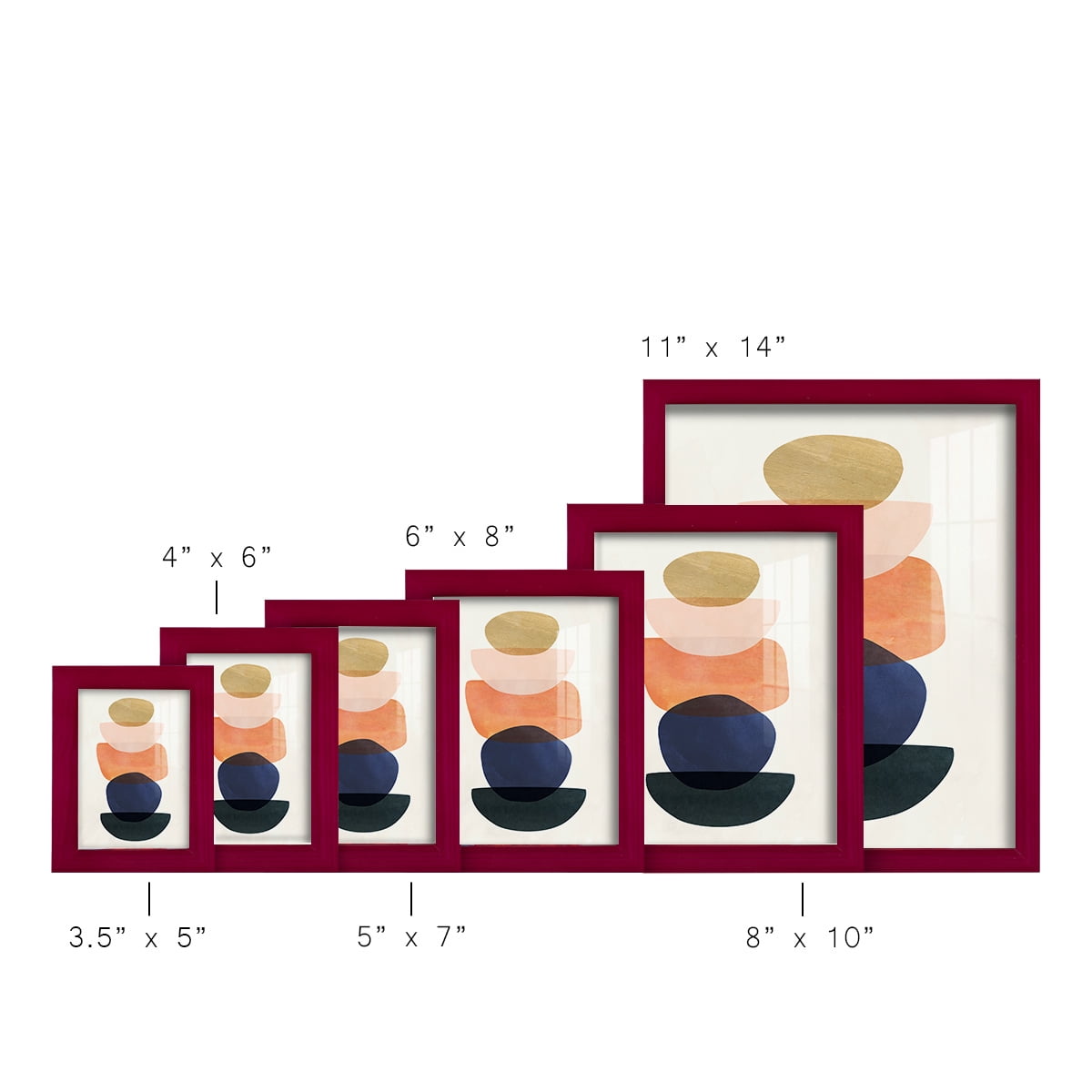 Mod Pods II -Framed Print w/glass-Cherry Red