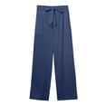 thumbnail image 5 of RUTAYY Women's Pants Casual Solid Color Elastic Waistband with Drawstring Side Pocket Comfortable Everyday Wear Trendy Vacation Trousers, 5 of 6