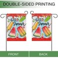thumbnail image 4 of Bandera de jardín de doble cara con diseño de helado de sandía y paletas, de arpillera decorativa para exteriores, decoración pequeña para el hogar, decoración de temporada para exteriores, 30 x 45 cm, 4 of 8