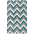 thumbnail image 5 of SAFAVIEH Willis Zigzag Stripes Kids Shag Area Rug, Ivory/Blue, 6'7" x 6'7" Round, 5 of 5