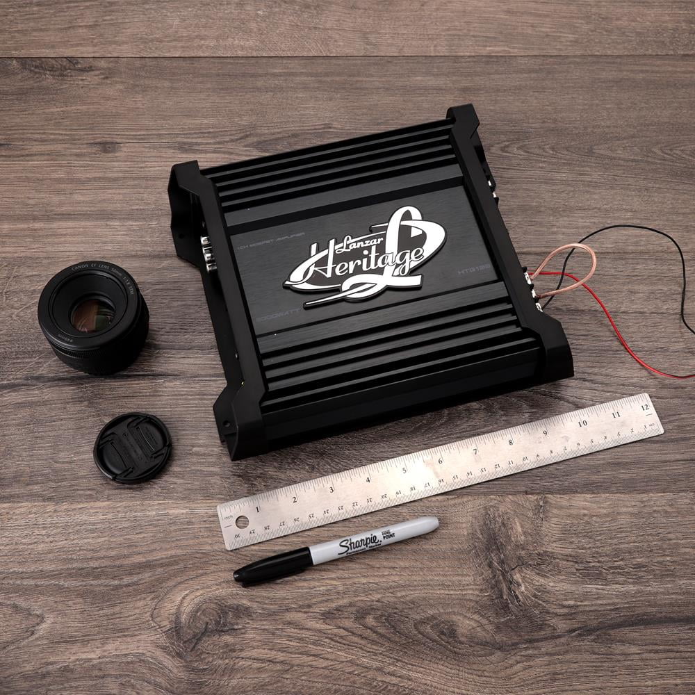 Mono-Block Mosfet Amplifier - 2 Ohm Stable, Heritage Series Amplifier,Low Pass Filter, Chrome RCA Inputs, Power Speaker Terminals, 5 Way Protections with Bass Boost Circuitry - HTG138