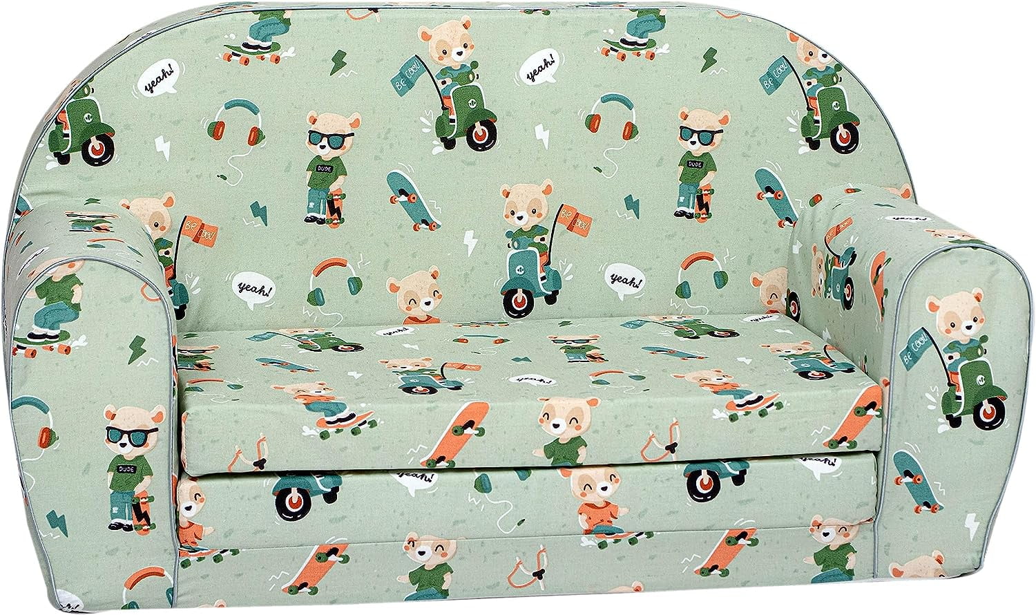 Toddler Couch & Kids Sofa European Made Children's 2 In 1 Open Foam