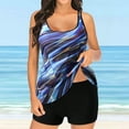 thumbnail image 5 of Baqcunre Swim Suits for Women 2024, Plus Size Tie Dye Graffiti Print Black Double Straps Tankini Top Swimsuits, Tankini Swimsuits for Women, Bikini Sets for Women Blue 2XL, 5 of 9
