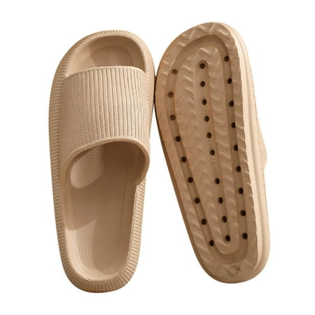 

Hoshose Indoor Slippers Causal Flat Slippers for Women Women s Flat Shoes Ladies Beach Sandals Summer Non-Slip Slippers Khaki