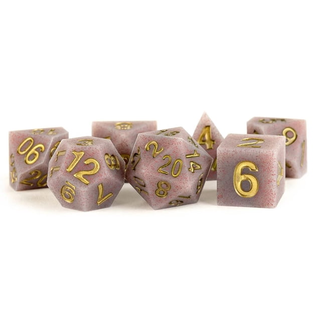 FanRoll by Metallic Dice Games Juego de dados DND de goma de silicona con borde afilado de 16 mm: dados de juego de rol de hollín volcánico para mazmorras y dragones