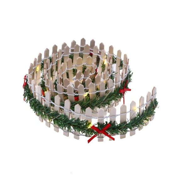 Necvior Fairys Garden Fence Miniature Landscape Ornament Led Decorative Picket Fence