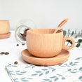 thumbnail image 2 of Good Carved Beautiful Coffee Cup Wood Natural Food-grade Milk Cup for Home, 2 of 8