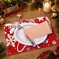 thumbnail image 6 of Christmas Placemats, Linen Holiday Table Mats, Festive Christmas Style, Heat Resistant Dining Place Mats, Washable Cloth Placemats for Kitchen Table, Home and Kitchen, 40x30cm, 6 of 7