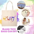 thumbnail image 4 of 4-Pack Canvas Tote Bags    Grocery Cloth Bags Foldable for , DIY, , Shopping Bag (14.5x16 inch), 4 of 6