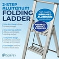 thumbnail image 4 of Sorfey 2-Step Folding Step Ladder Aluminum Foldable Step Stool Step Platform, 4 of 8