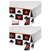 (2 Pack) Casino Poker Night Texas Hold Em Plastic Table Cover 54 X 108 Inches (Plus Party Planning Checklist by Mikes Super Store)