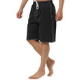 thumbnail image 4 of INSPIRE CHIC Men's Casual Holiday Solid Color Elastic Waistband Beach Board Shorts Black 30, 4 of 6