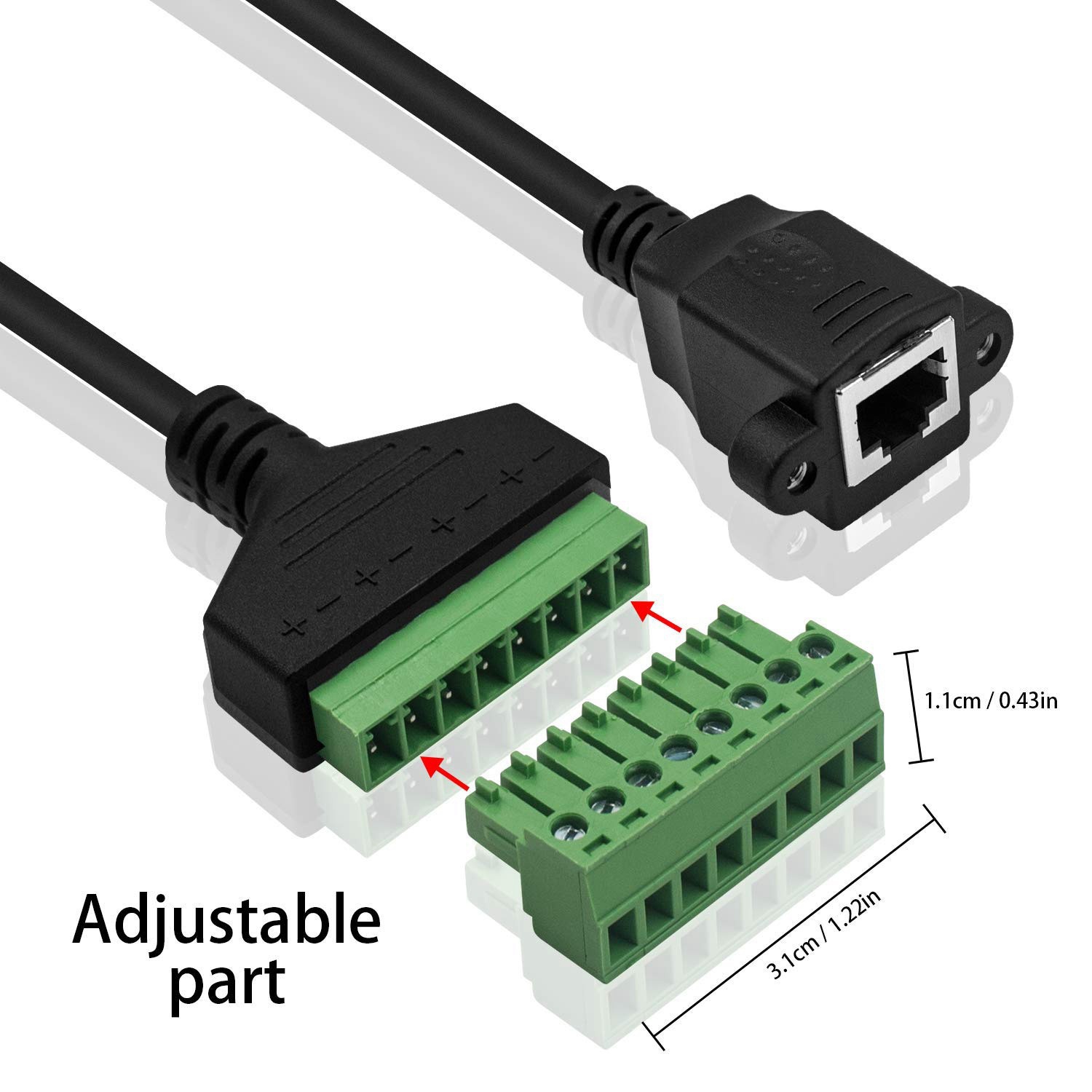 RJ45 Network Adapter RJ45 Screw Terminal Adaptor Connector 8P8C Female