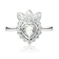 thumbnail image 2 of 18K White Gold Heart Shape Moonstone Cubic Zirconia Engagement Ring, 2 of 5