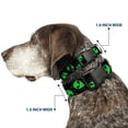 thumbnail image 2 of Buckle-Down Pet Collar, Dog Collar Plastic Buckle, Aliens Head Scattered Galaxy Green Black, 11 to 16.5 Inches 1.0 Inch Wide, 2 of 8