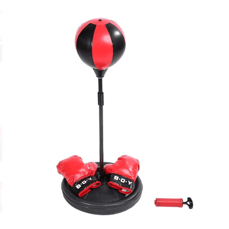 Children Boxing Set , Punching Ball Bag with Gloves and Adjustable Stand for (Best Gloves For Boxing Bag)