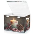thumbnail image 2 of Storage Box With Lid 16.5x12.6x11.8In Foldable Stacked Household Storage Box Beautiful Santa Claus Candle, 2 of 7