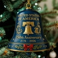 thumbnail image 3 of Shoreew United States 250th Anniversary Bell Ornament Patriotic Commemorative Doorbell Xmas Tree Hanging Decoration for Home Garden Decor, 3 of 7