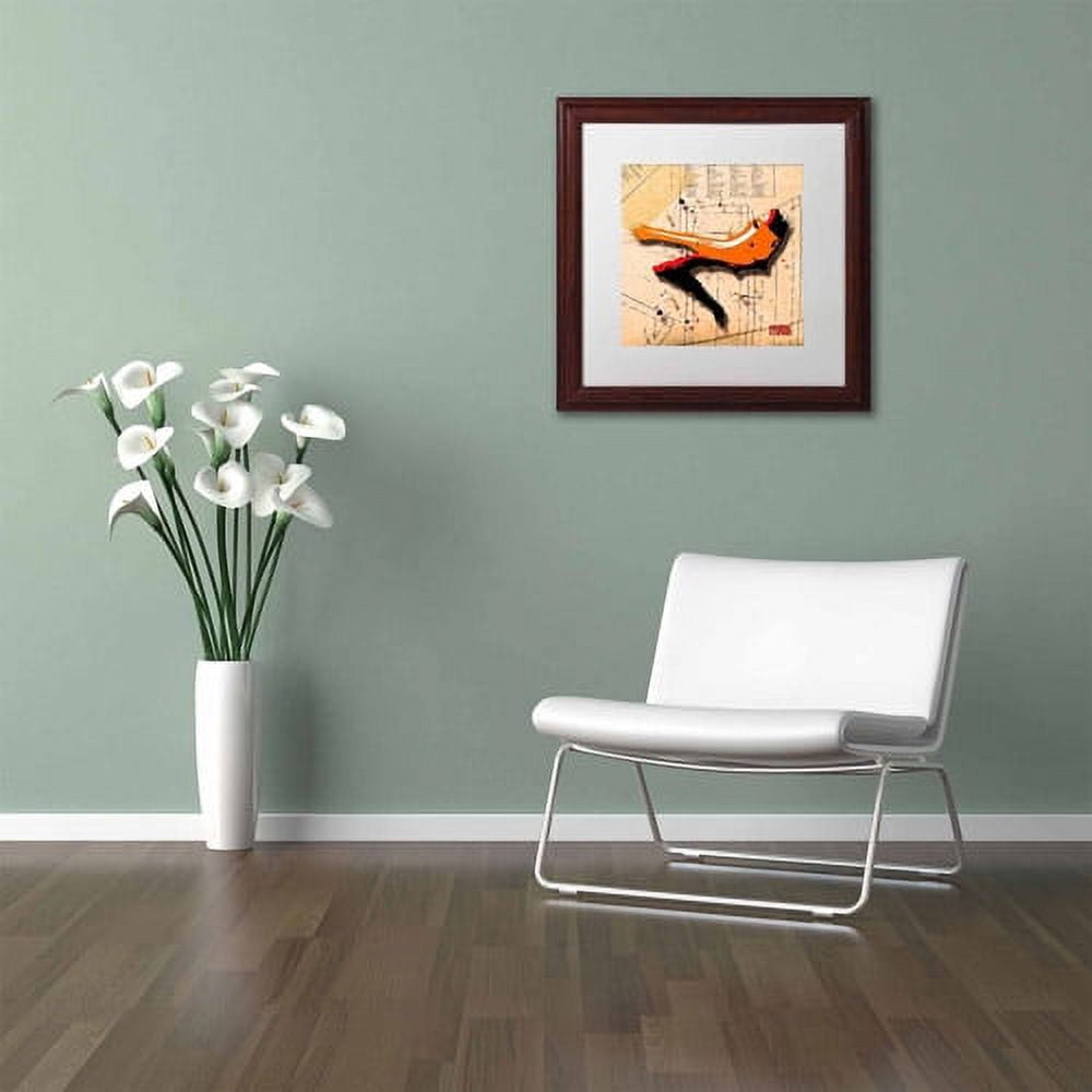 Trademark Fine Art "Suede Heel Orange" Canvas Art by Roderick Stevens, White Matte, Wood Frame
