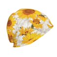 thumbnail image 3 of Naloa White Marble Pattern Sunflower Beanie for Men Women Knitted Unisex Winter Hat Beanies Cap Knit Cuffed Beanies Hats, 3 of 7